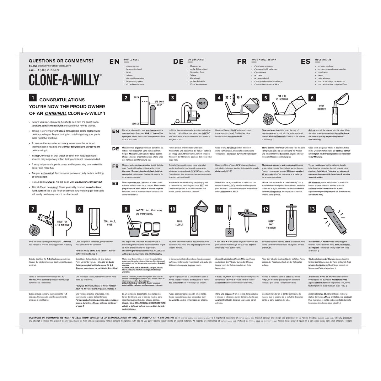 Clone A Willy - The Original DIY Homemade Dildo Clone Molding Kit    Clone Dildo (Vibration) Non Rechargeable