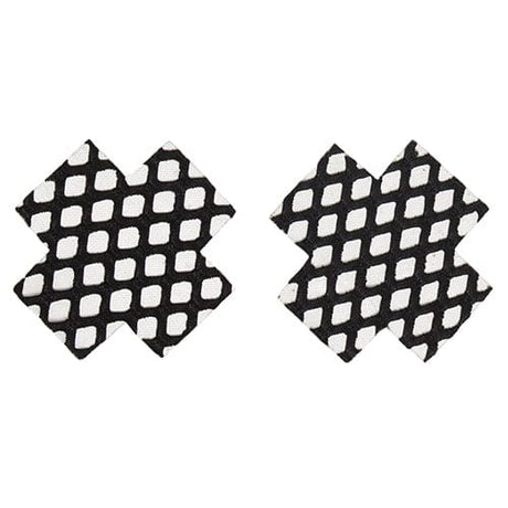 Coquette - Fishnet Cross Pasties Nipple Covers O/S (Black)    Nipple Covers