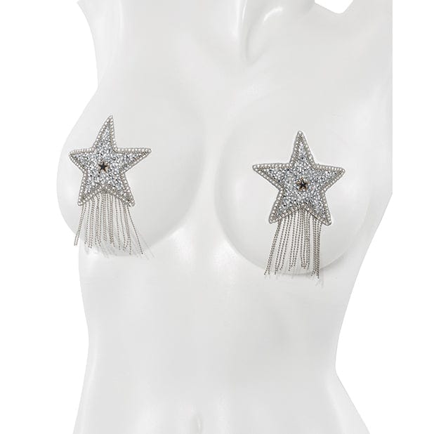 Coquette - Rhinestone Star Pasties Nipple Covers O/S (Silver) CQ1035 CherryAffairs