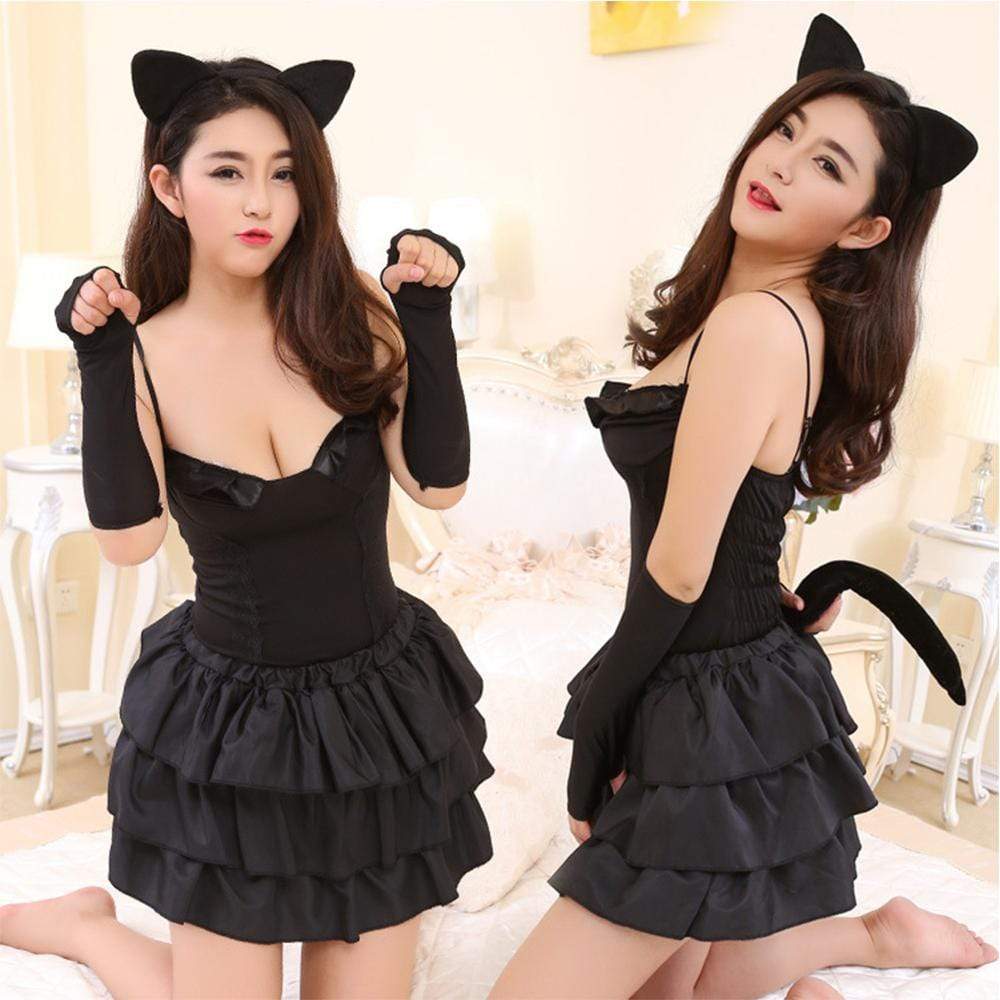Day Dream - Starfire Innocent Kitten 6 Piece Costume Set (Black) DD1002 CherryAffairs