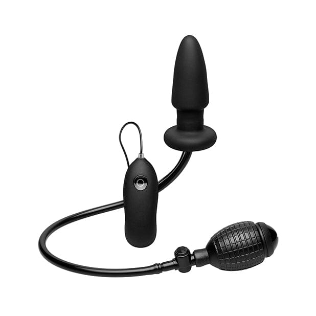 Doc Johnson - Deluxe Wonder Plug Inflatable Vibrating Butt Plug (Black) DJ1173 CherryAffairs