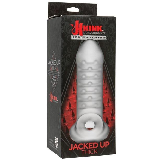 Doc Johnson - Kink Jacked Up Extender with Ball Strap 8&quot; (Frost) DJ1136 CherryAffairs