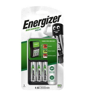Energizer - Recharge Maxi Charger CHVCM4 with NH15P+ 4 AA Batteries (2000 mAh) EG1028 CherryAffairs
