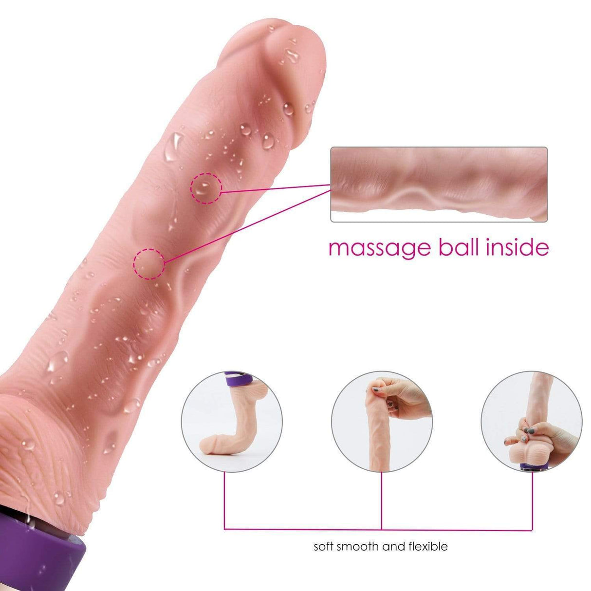 Erocome - Bootes Thrust Heat Realistic Dildo Vibrator (Beige) ERC1013 CherryAffairs