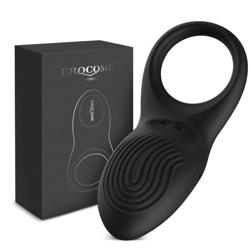 Erocome - Sagitta Rechargeable Silicone Cock Ring (Black) ERC1011 CherryAffairs