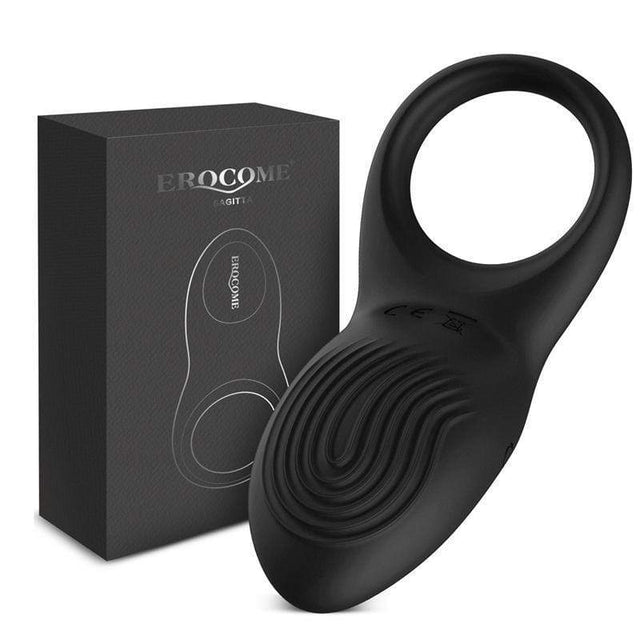 Erocome - Sagitta Rechargeable Silicone Cock Ring (Black) ERC1011 CherryAffairs