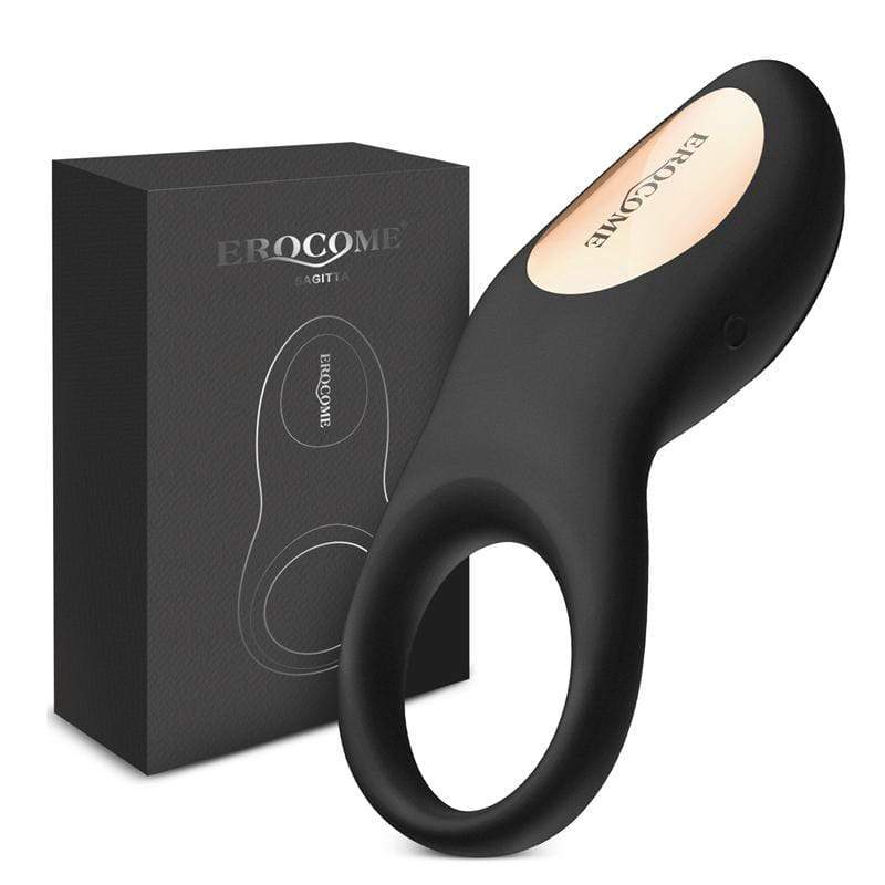 Erocome - Sagitta Rechargeable Silicone Cock Ring (Black) ERC1011 CherryAffairs