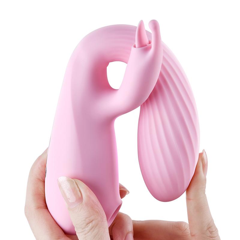 Erocome - Triangullum Vibraing Sucking Licking Rabbit Vibrator (Pink) ERC1057 CherryAffairs