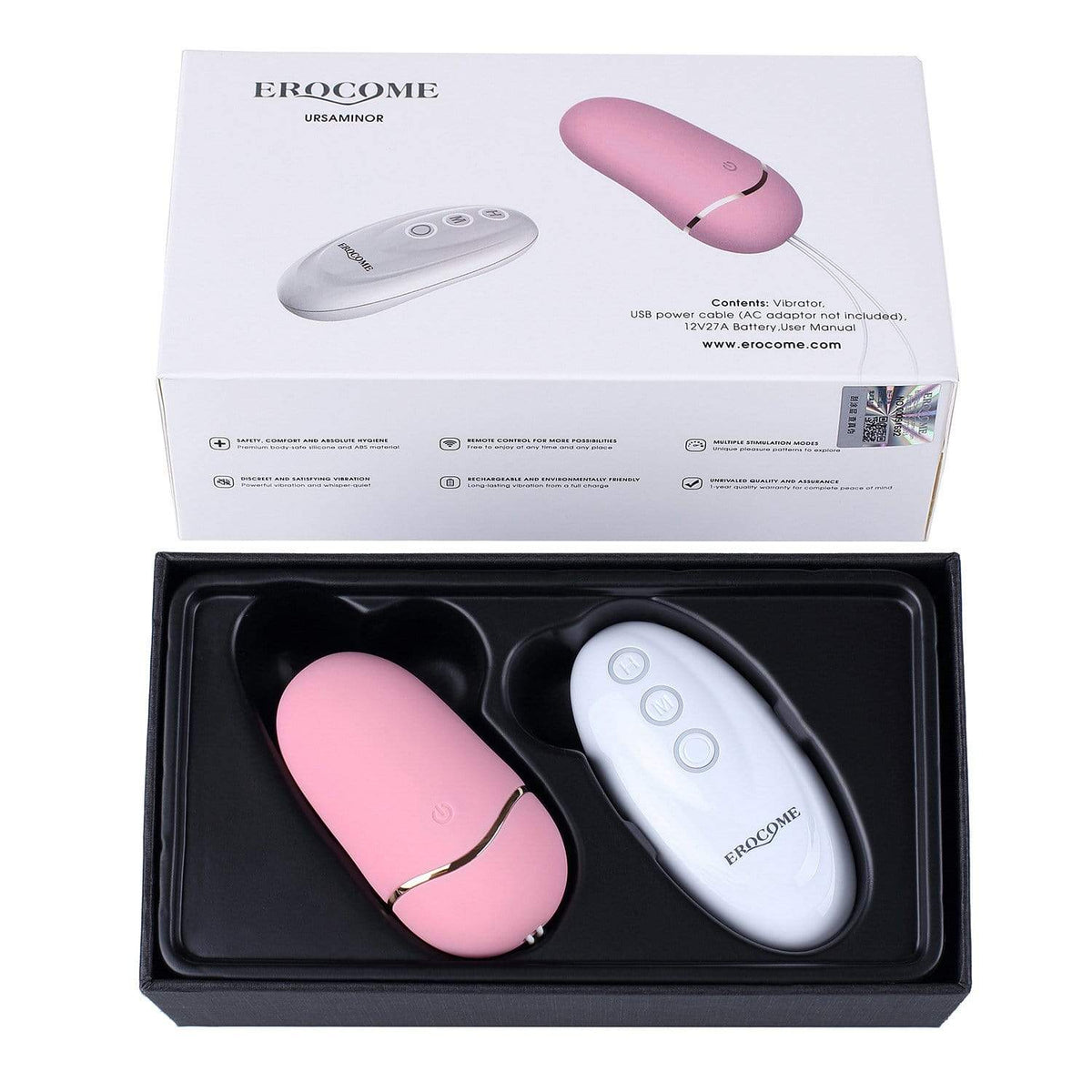 Erocome - UrsaMinor Remote Control Egg Vibrator (Pink)    Wireless Remote Control Egg (Vibration) Rechargeable