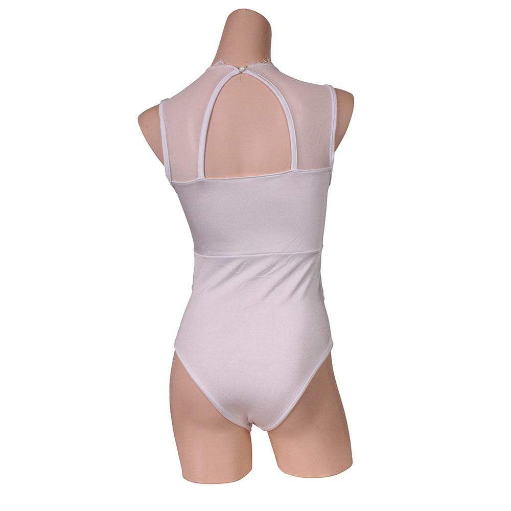 Erox - Pure White Lace Leotard Adult Costume (White) ERX1056 CherryAffairs