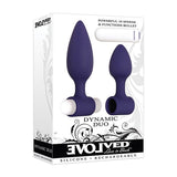 Evolved - Dynamic Duo Rechargeable Bullet Anal Plug (Purple/White) EV1022 CherryAffairs