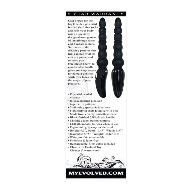 Evolved - Magic Stick Beaded Vibrator Anal Beads (Black) EV1046 CherryAffairs