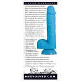 Evolved - Touch and Glow Glow in The Dark Silicone Dildo 8" (Blue)    Realistic Dildo with suction cup (Non Vibration)