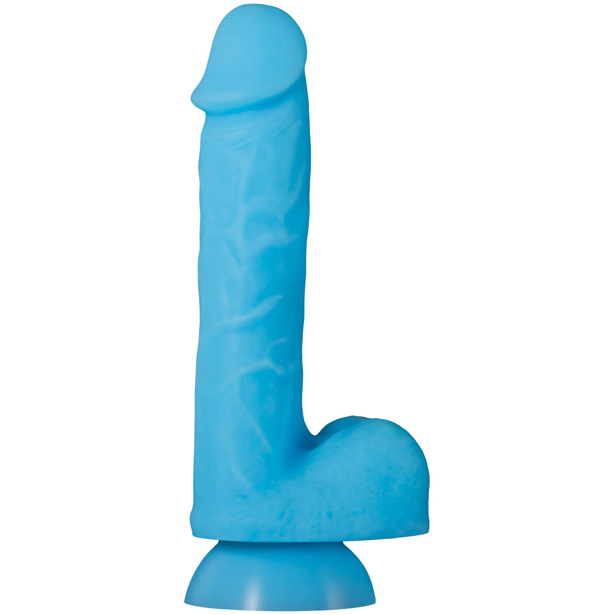 Evolved - Touch and Glow Glow in The Dark Silicone Dildo 8" (Blue)    Realistic Dildo with suction cup (Non Vibration)