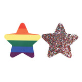 Eye Candy - Peekaboos Pride Rainbow Glitter Stars Pasties Nipple Covers Pack of 2 (Rainbow)    Nipple Covers