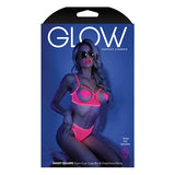 Fantasy Lingerie - Glow Light Sweet Escape Open Cup Cage Bra with Crotchless Panties Lingerie Set S/M (Neon Pink) FTL1014 CherryAffairs