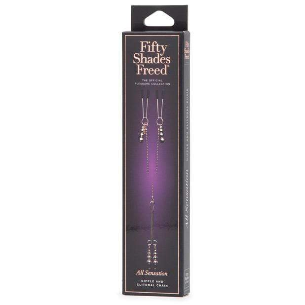 Fifty Shades Freed - All Sensation Nipple & Clitoral Chain (Gold) FSG1079 CherryAffairs