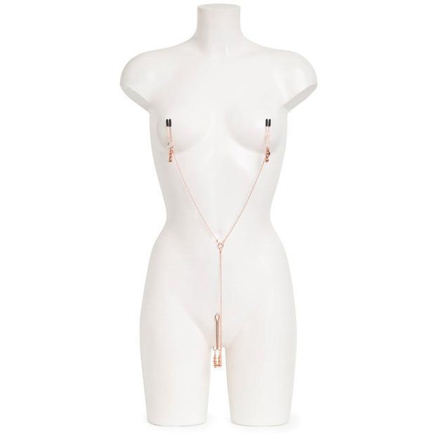 Fifty Shades Freed - All Sensation Nipple & Clitoral Chain (Gold) FSG1079 CherryAffairs