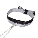 Fifty Shades of Grey - Play Nice Satin & Lace Collar & Nipple Clamps (Grey) FSG1153 CherryAffairs