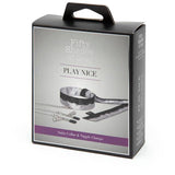 Fifty Shades of Grey - Play Nice Satin & Lace Collar & Nipple Clamps (Grey) FSG1153 CherryAffairs