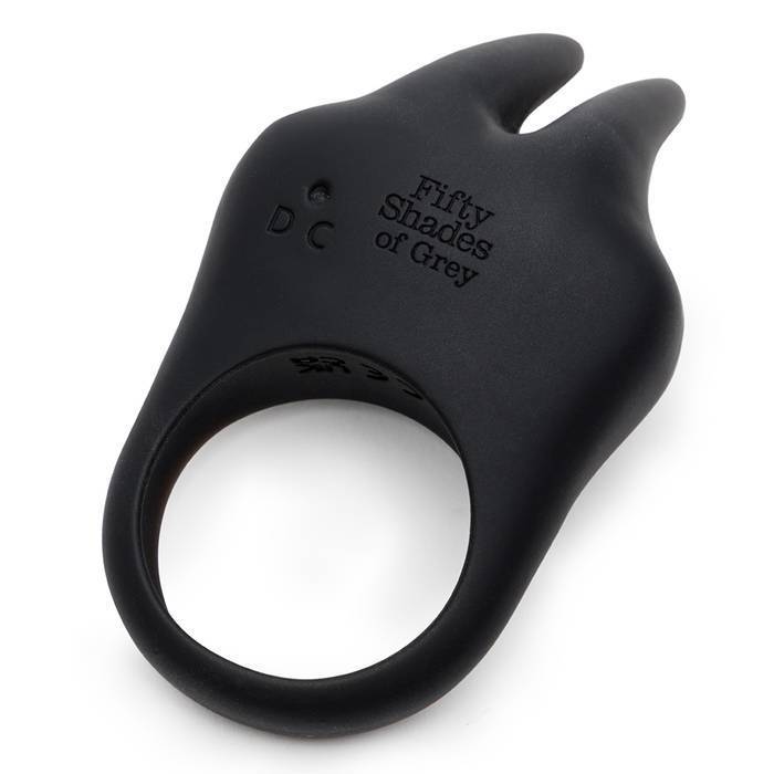 Fifty Shades of Grey - Sensation Rechargeable Vibrating Rabbit Love Ring (Black) FSG1168 CherryAffairs