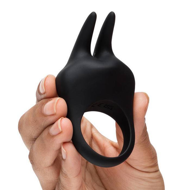 Fifty Shades of Grey - Sensation Rechargeable Vibrating Rabbit Love Ring (Black) FSG1168 CherryAffairs