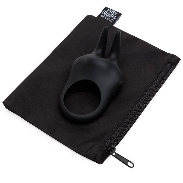 Fifty Shades of Grey - Sensation Rechargeable Vibrating Rabbit Love Ring (Black) FSG1168 CherryAffairs