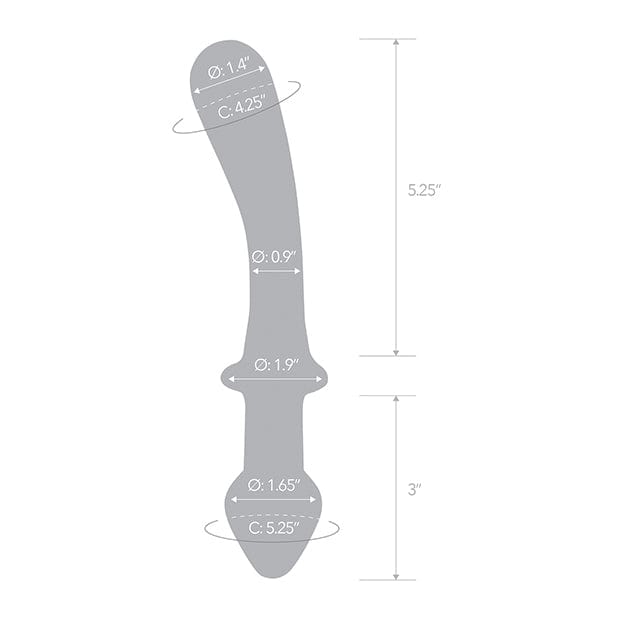 Glas - Classic Curved Dual Ended Glass Dildo 9" (Clear)    Glass Dildo (Non Vibration)