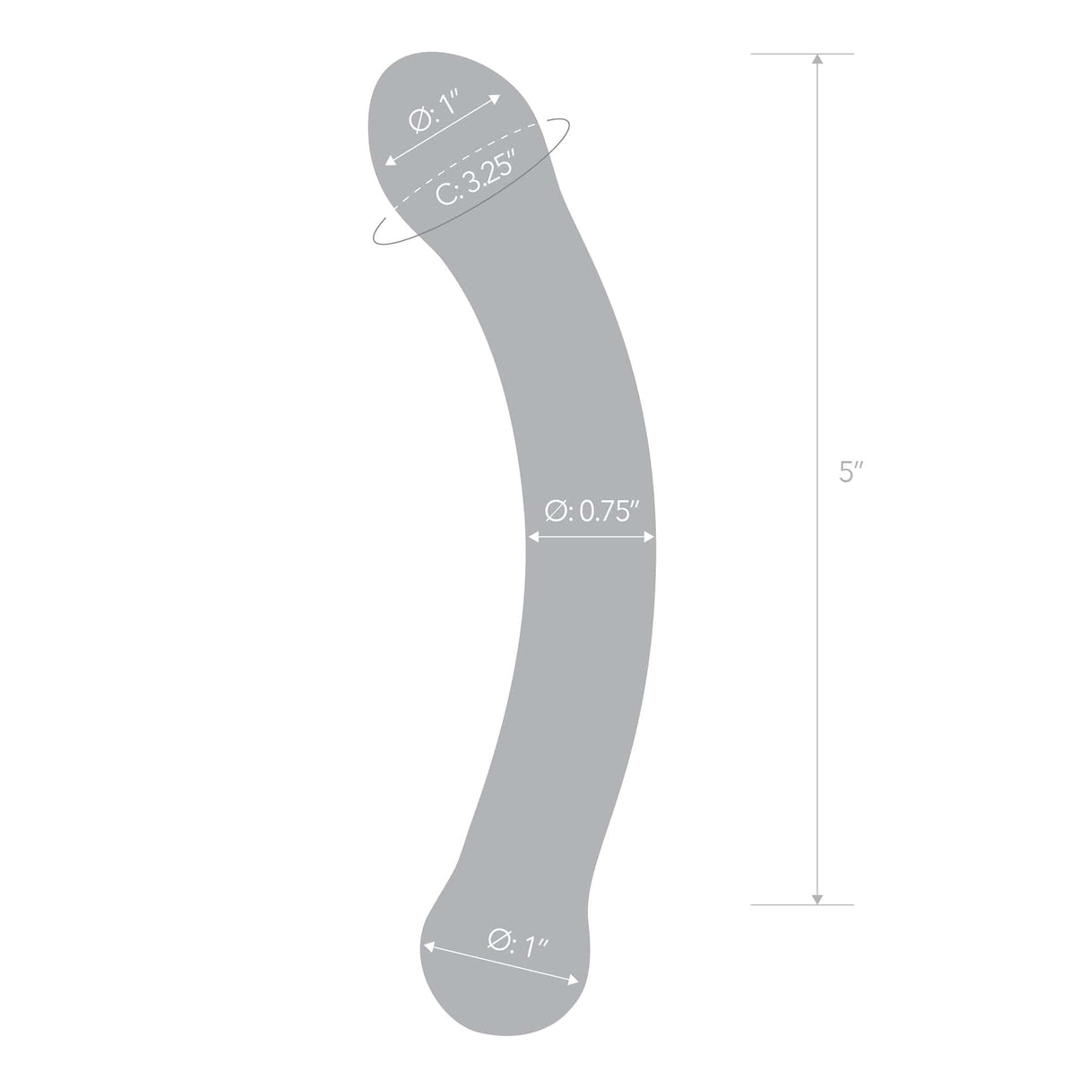 Glas - Curved G Spot Hand Blown Glass Dildo 6" (Blue)    Glass Dildo (Non Vibration)