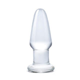Glas - Glass Butt Plug Hand Blown Glass Dildo 3.5" (Clear) GL1039 CherryAffairs
