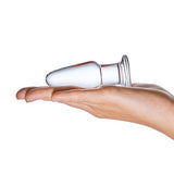 Glas - Glass Butt Plug Hand Blown Glass Dildo 3.5" (Clear)    Glass Anal Plug (Non Vibration)