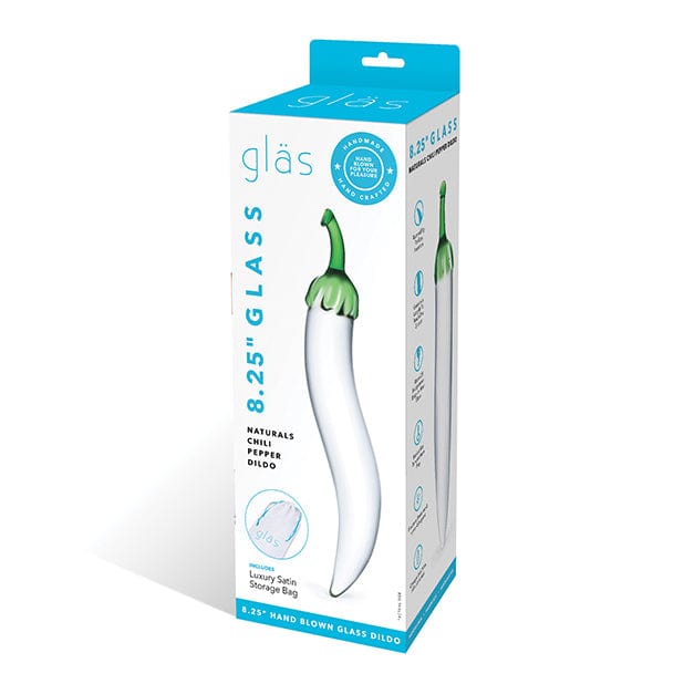 Glas - Naturals Chili Pepper Hand Blown Glass Dildo 8.25" (Clear) GL1042 CherryAffairs