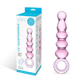 Glas - Quintessence Beaded Glass Anal Slider Dildo 7.5" (Pink)    Glass Anal Plug (Non Vibration)