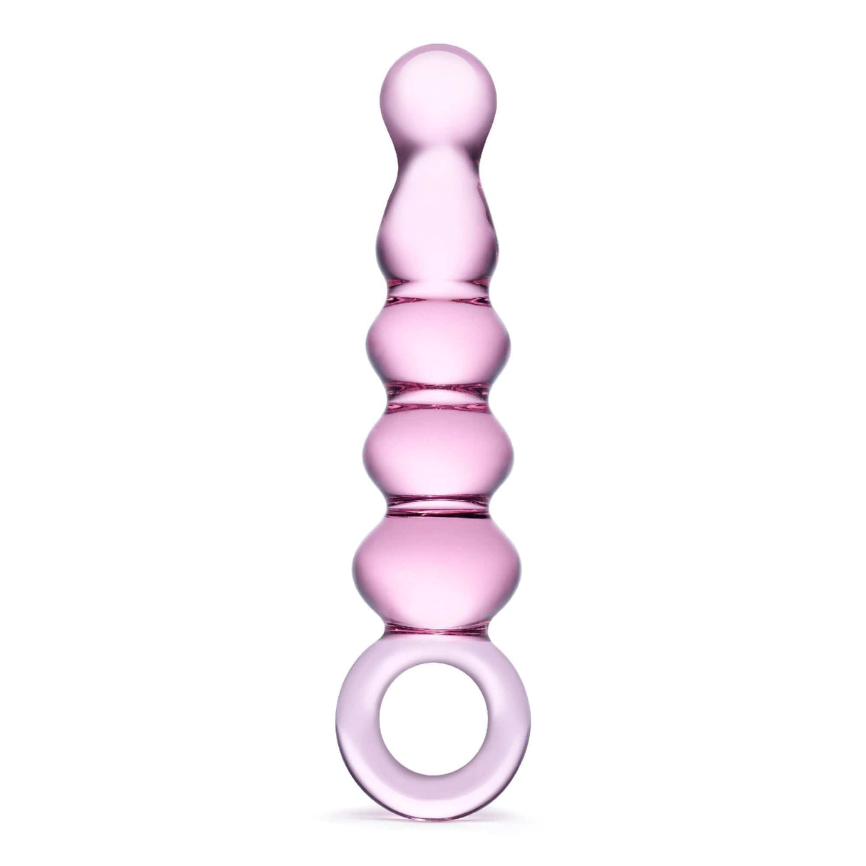 Glas - Quintessence Beaded Glass Anal Slider Dildo 7.5" (Pink)    Glass Anal Plug (Non Vibration)