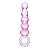 Glas - Quintessence Beaded Glass Anal Slider Dildo 7.5" (Pink)    Glass Anal Plug (Non Vibration)