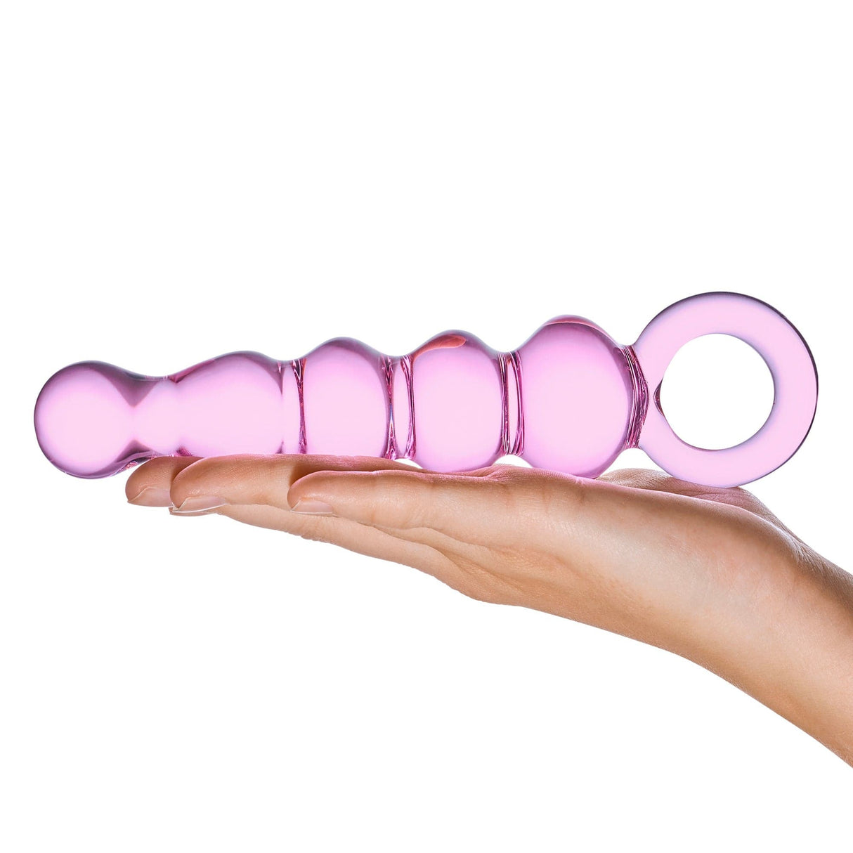 Glas - Quintessence Beaded Glass Anal Slider Dildo 7.5" (Pink)    Glass Anal Plug (Non Vibration)