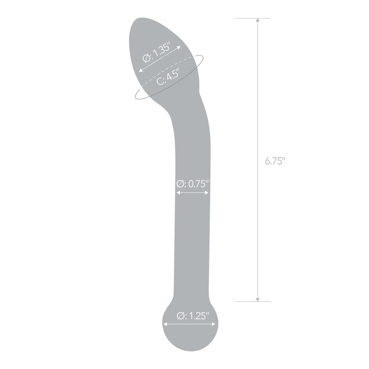 Glas - Slimline G Spot Hand Blown Glass Dildo 8" (Clear)    Glass Dildo (Non Vibration)
