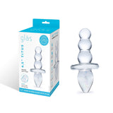 Glas - Titus Beaded Glass Butt Plug 4.5" (Clear)    Glass Anal Plug (Non Vibration)