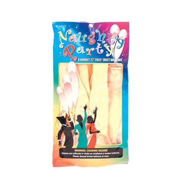 Golden Triangle - Naughty Party 22" Fully Erect Penis Balloons Pack of 8 (Beige)    Party Novelties