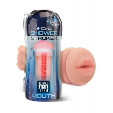 Happy Ending - Shower Stroker Mouth Cup Masturbator (Ivory)    Masturbator Soft Stroker (Non Vibration)