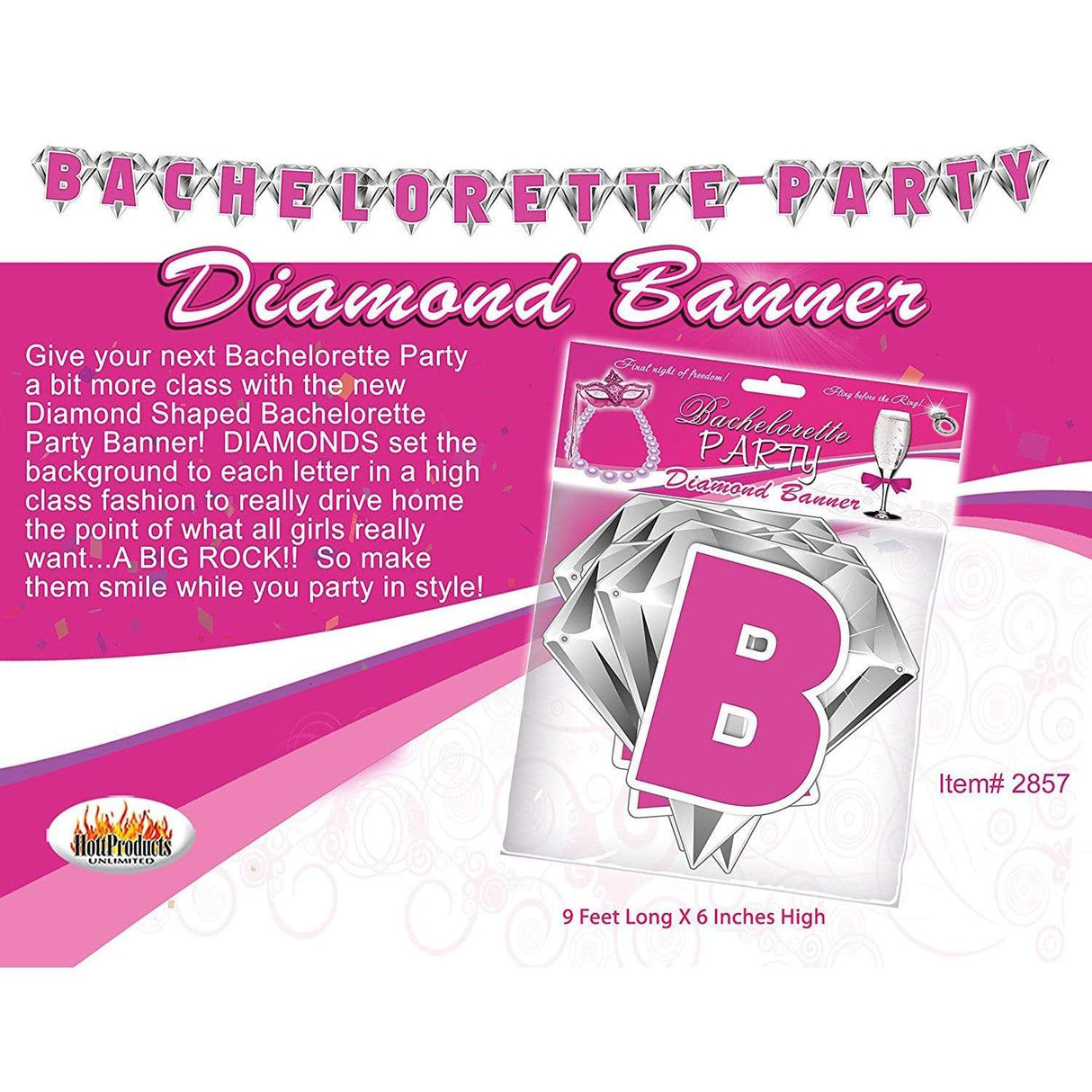 Hott Products -Bachelorette Party Diamond Banner (Pink) OT1096 CherryAffairs