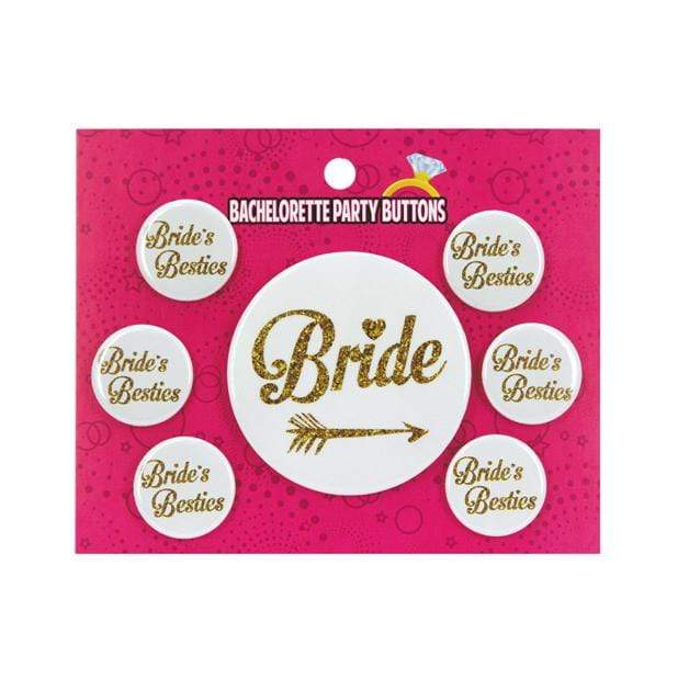 Kalan - Bachelorette Party Button Bride/Bride's Besties (White) OT1122 CherryAffairs