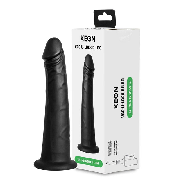 Kiiroo - Keon Vac U Lock Realistic Dildo 7.5" (Black) KR1033 CherryAffairs