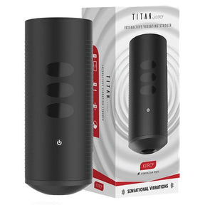 Kiiroo - Titan App-Controlled Interactive Vibrating Masturbator Stroker (Black) KR1005 CherryAffairs