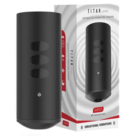Kiiroo - Titan App-Controlled Interactive Vibrating Masturbator Stroker (Black) KR1005 CherryAffairs