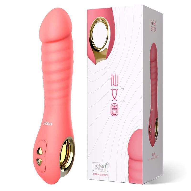 Leten - Fairy Realistic Magnetic Rechargeable Thrusting Vibrator with White Rabbit Massager (Pink) LET1004 CherryAffairs