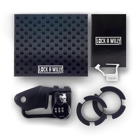 Lock A Willy - Cock Cage and Lock Set (Black) LAW1001 CherryAffairs