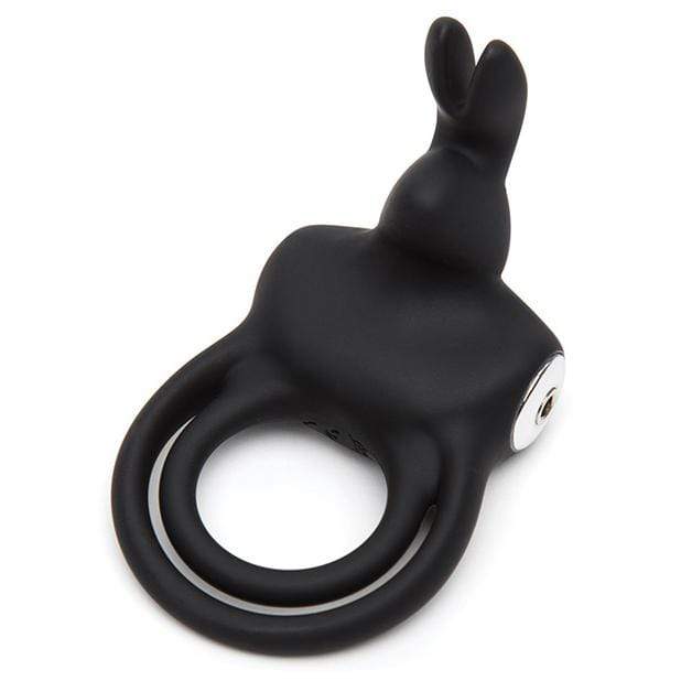 Love Honey - Happy Rabbit Rechargeable Love Ring (Black) LH1017 CherryAffairs