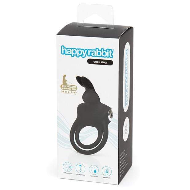 Love Honey - Happy Rabbit Rechargeable Love Ring (Black) LH1017 CherryAffairs
