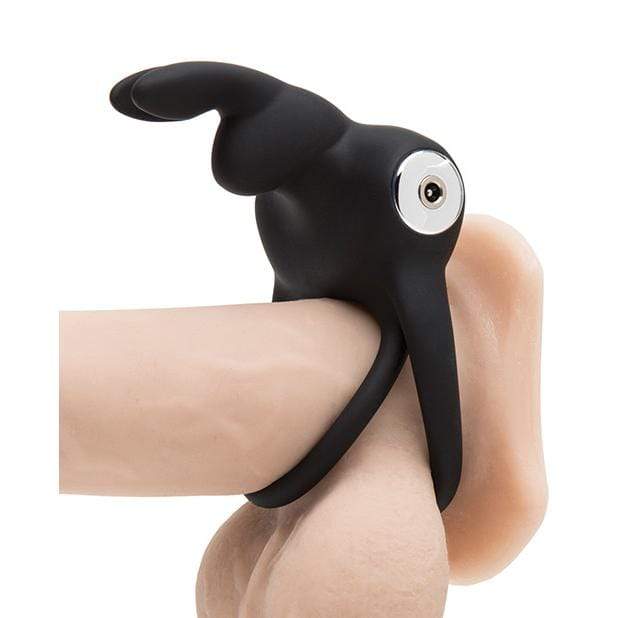 Love Honey - Happy Rabbit Rechargeable Love Ring (Black) LH1017 CherryAffairs